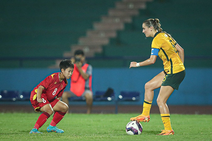 U20 nữ Việt Nam (áo đỏ) để thua U20 nữ Australia 