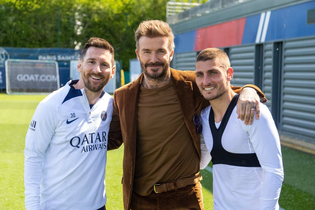 Beckham từng đến thăm Messi tại khu tập huấn của PSG ở đầu mùa trước
