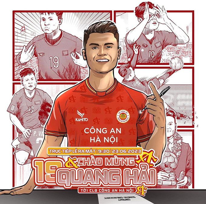 CLB Công an Hà Nội giới thiệu Quang Hải - Ảnh: CAHN FC 