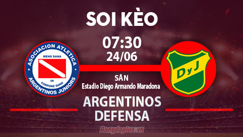 Soi kèo hot hôm nay 23/6: Defensa thắng kèo châu Á, chủ nhà đè góc hiệp 1 trận Argentinos Juniors vs Defensa