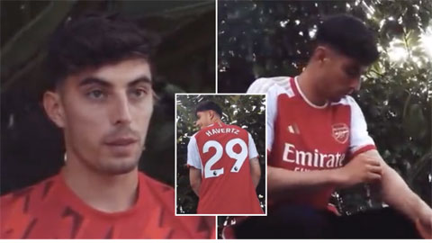 Lộ hình ảnh Havertz hân hoan nhận số áo mới tại Arsenal