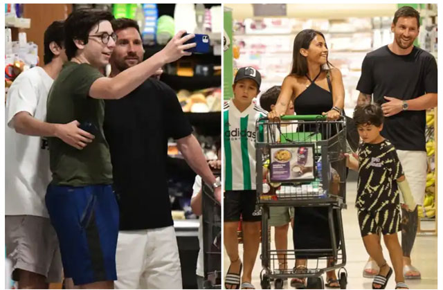 Messi được fan vây kín khi đi siêu thị tại Miami