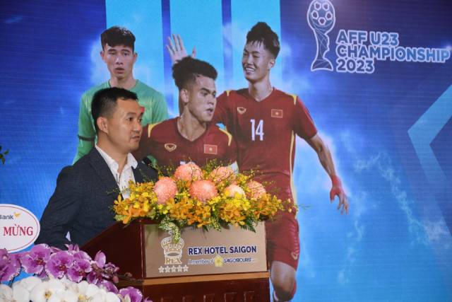 Ông Phạm Vũ Đức - Giám đốc KD cấp cao KV Châu Á - Thái Bình Dương của Sportfive - Đơn vị độc quyền thương mại giải U23 ĐNA 2023