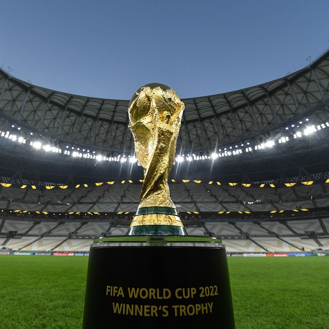 Cúp vàng FIFA World Cup dành cho nhà vô địch Argentina vào năm ngoái