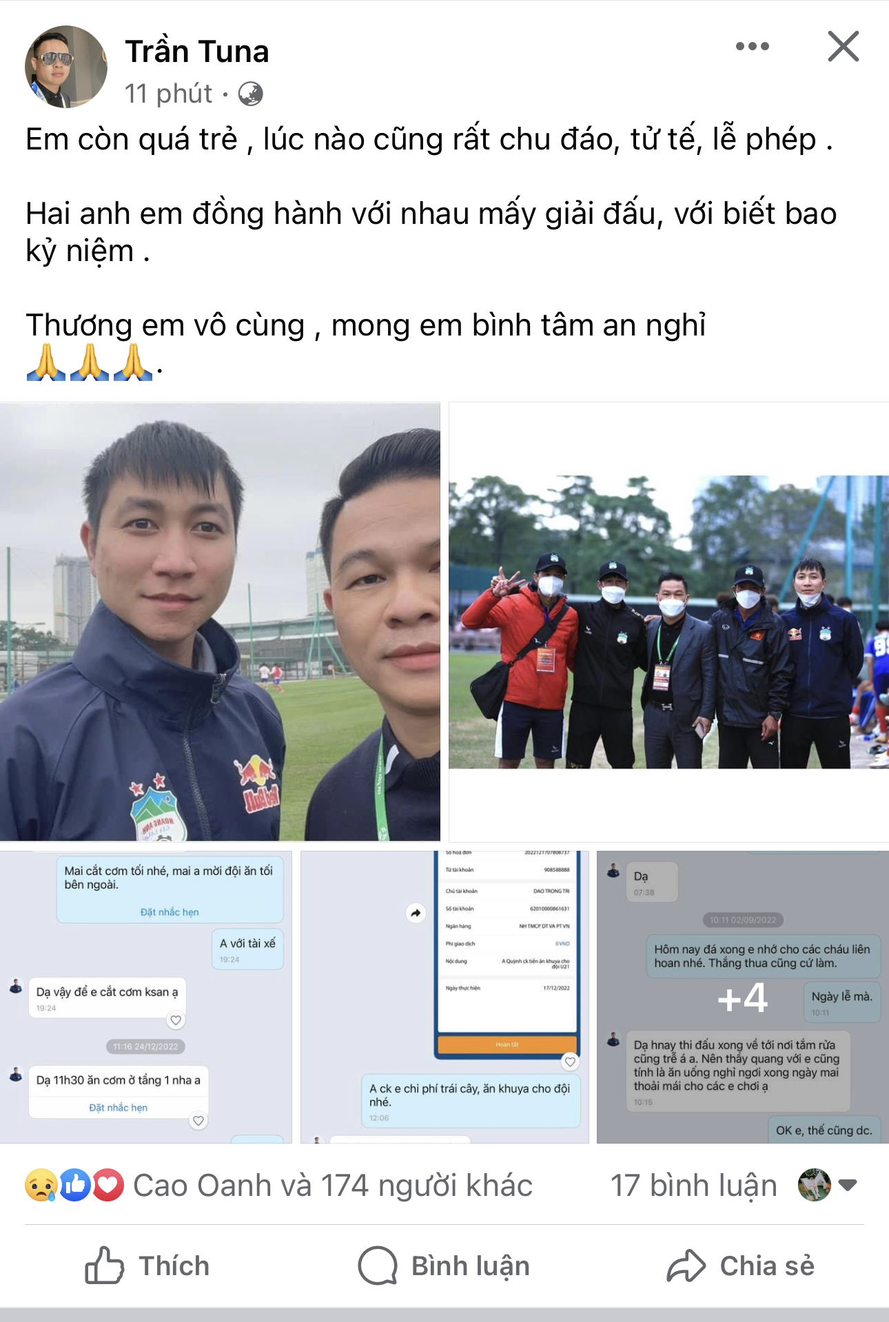 Uỷ viên ban chấp hành LĐBĐ Việt Nam - Trần Văn Quỳnh thương xót trước thông tin thành viên HAGL gặp tai nạn thảm khốc 