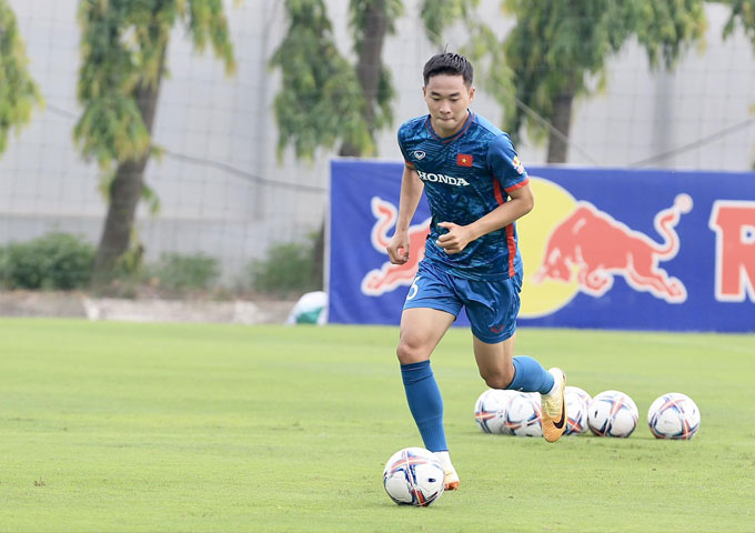 Tiền đạo Vũ Minh Hiếu đang thi đấu ở K.League 2 có tên trong danh sách 26 cầu thủ U23 Việt Nam sang Thái Lan - Ảnh: Đức Cường  
