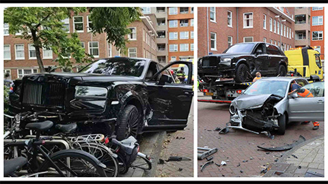 Xe Rolls-Royce của sao Chelsea gặp tai nạn kinh hoàng 