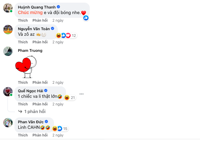 Những bình luận đầy ẩn ý của các đồng đội Tiến Linh trên facebook