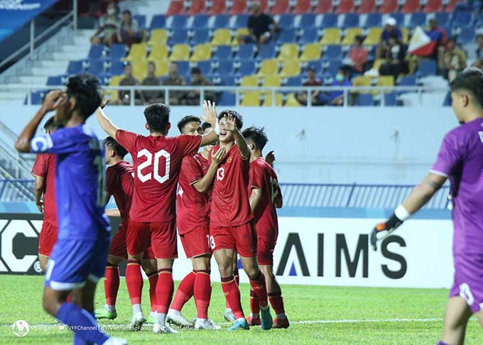 U23 Việt Nam sớm mở tỷ số ở phút 18 - Ảnh: VFF 
