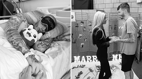 Cảm động cựu sao trẻ ĐT Anh cầu hôn bạn gái trong bệnh viện