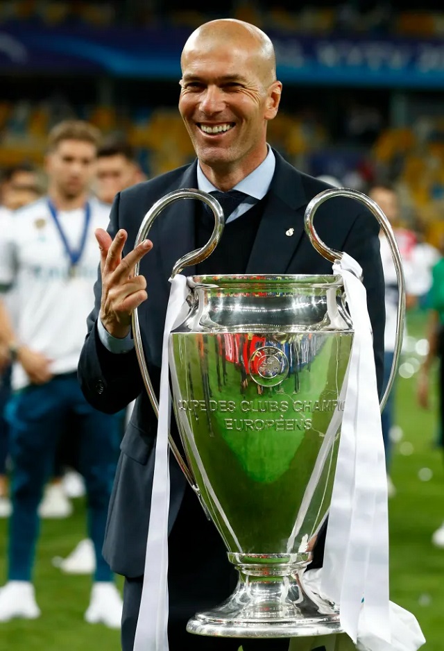Zidane đã giành 3 chức vô địch Champions League liên tiếp cùng Real Madrid