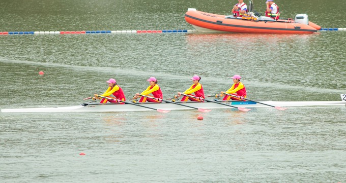 Sau ASIAD 2023, đội tuyển rowing tiếp tục đua tranh vé dự Olympic năm sau. Ảnh: Hoàng Linh