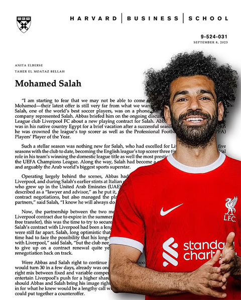 Đại học Havard nghiên cứu hợp đồng của Salah với Liverpool