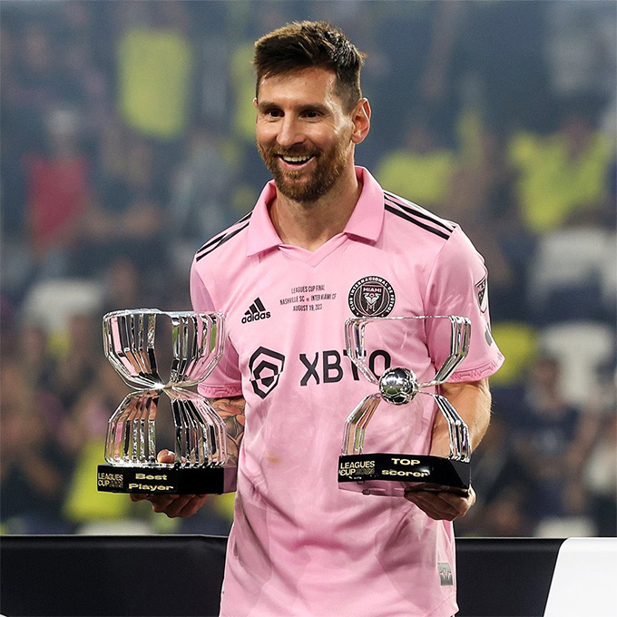 Messi giành luôn cú đúp danh hiệu cá nhân tại Leagues Cup 2023: Vua phá lưới và Cầu thủ xuất sắc nhất