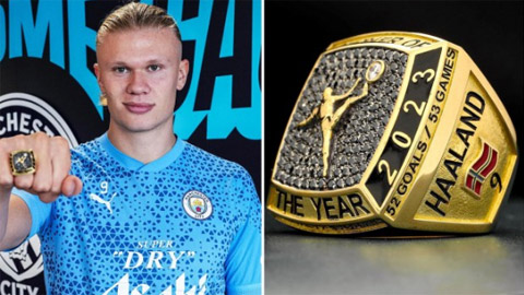 Haaland was given a special ring for breaking the record last season