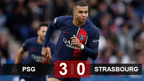 Kết quả PSG vs Strasbourg: Mbappe tỏa sáng đưa đội nhà lên ngôi đầu