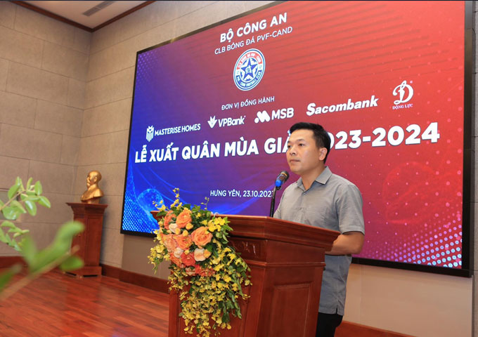 Ông Lê Cảnh Duy, Chủ tịch CLB PVF-CAND quyết tâm cùng toàn đội chơi ở V.League 2024/25