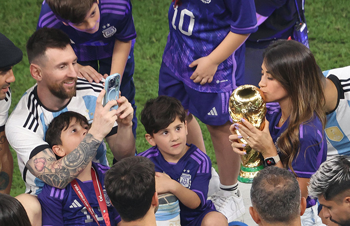 Khoảnh khắc đẹp của Messi được nhà báo Trung Nghĩa chụp lại tại trận chung kết World Cup 2022 - Ảnh: Trung Nghĩa 