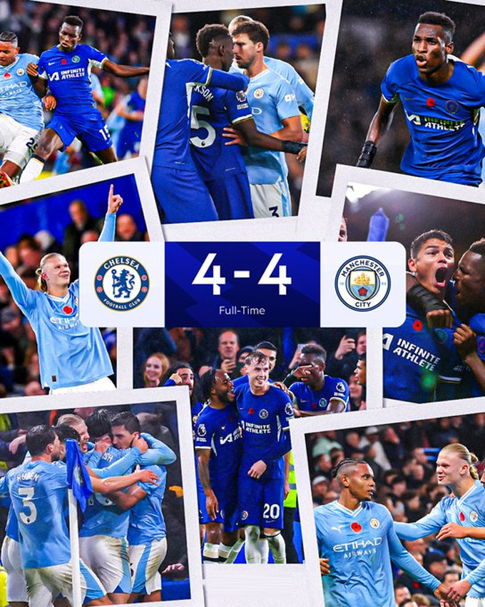 Chelsea đã có một trận đấu thăng hoa bất ngờ để cầm chân Man City với tỷ số 4-4.