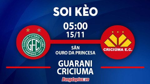 Soi kèo hot hôm nay 14/11: Chủ nhà từ hòa tới thắng, xỉu góc hiệp 1 trận Guarani vs Criciuma