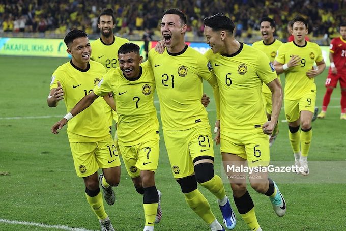Niềm vui của các tuyển thủ Malaysia 