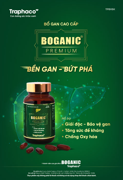 Bổ gan Boganic được nâng cấp ở phiên bản Boganic Premium hỗ trợ hiệu quả thải độc, bảo vệ gan nhờ công thức giải độc đa tầng