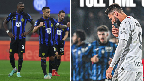 Vòng 15 Serie A: Inter thắng đậm, Milan thua đau phút 90'+5