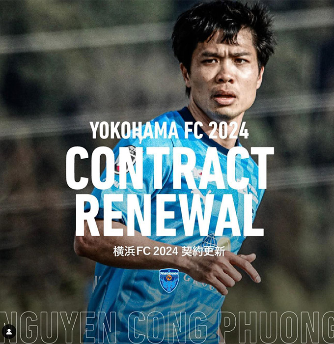 Yokohama FC gia hạn hợp đồng với Công Phượng 
