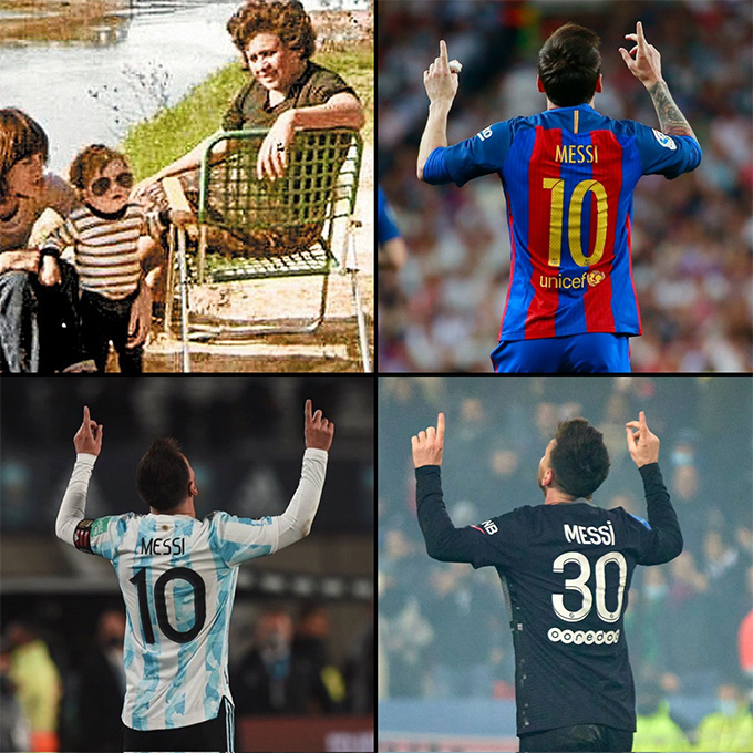 Messi always celebrates like this to remember his grandmother