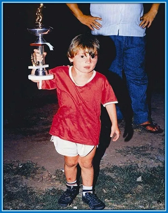 Leo and his first trophy in life at the age of 4