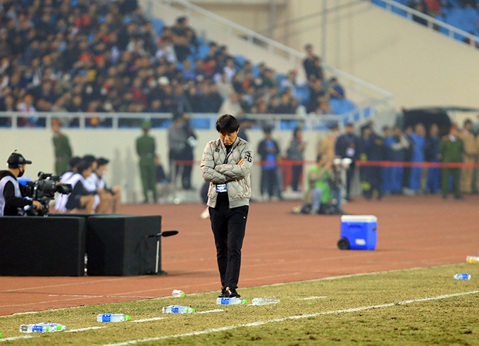 HLV Shin Tae Yong chưa một lần giúp Indonesia thắng được ĐT Việt Nam trong 4 trận vừa qua. Ảnh: Minh Tuấn  