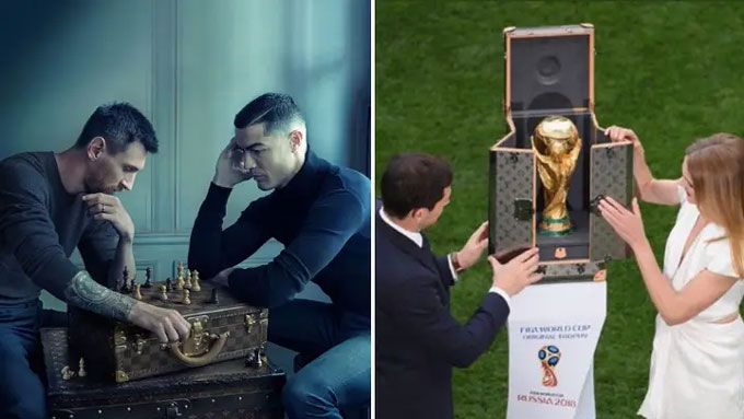 Việc Messi và Ronaldo đấu cờ trên chiếc cặp của LV từng đựng cúp vàng mang tới nhiều ý nghĩa