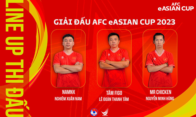 3 tuyển thủ đội tuyển eFootball Việt Nam tham dự eAsian Cup 2023