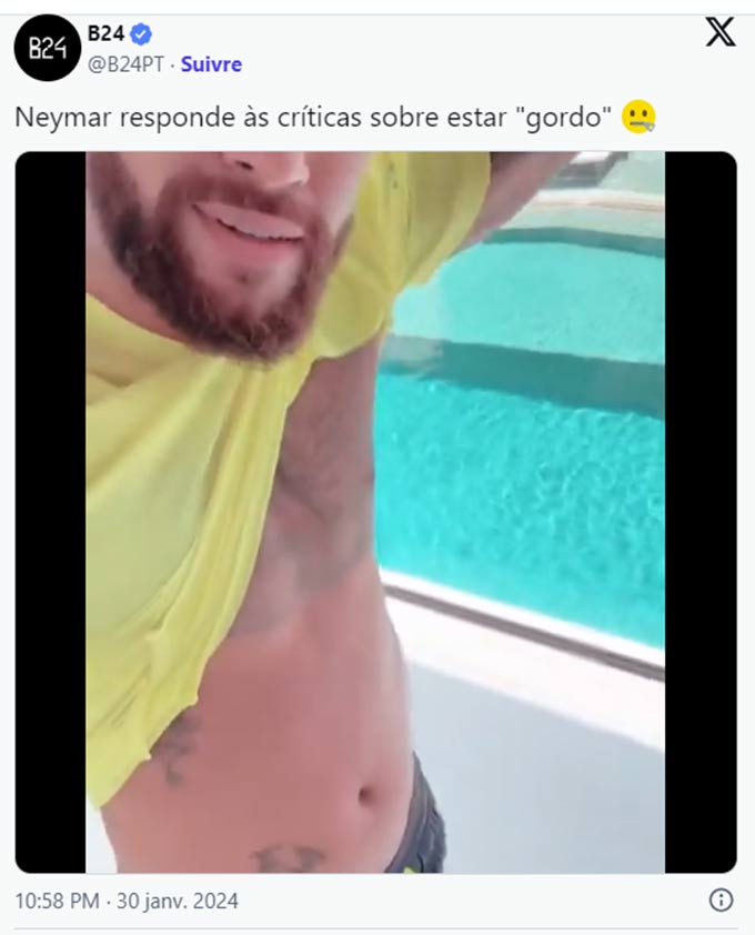Neymar thừa nhận tăng cân, nhưng vén áo cho thấy anh không hề phát phì