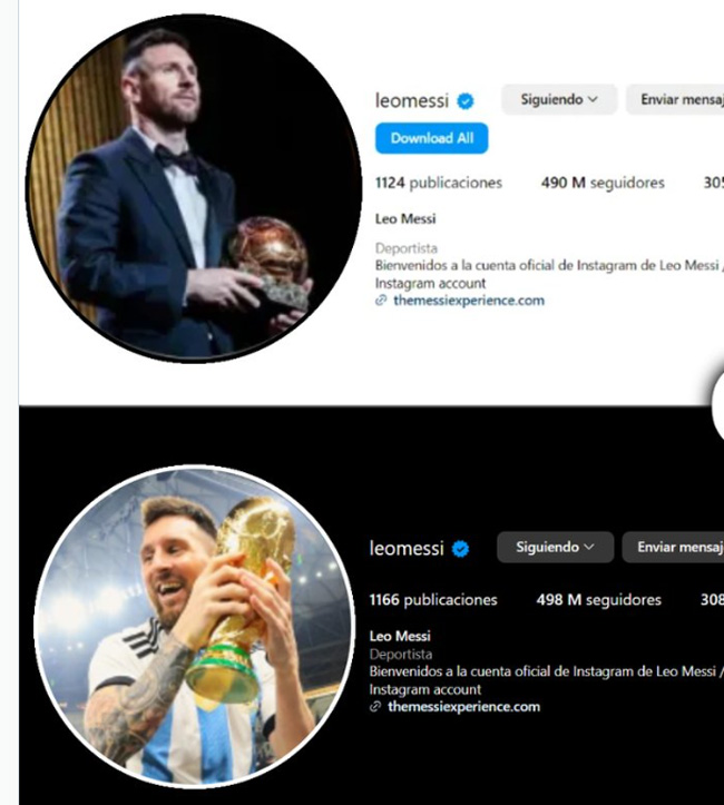 Messi bất thần thay cho thay đổi hình ảnh đại diện
