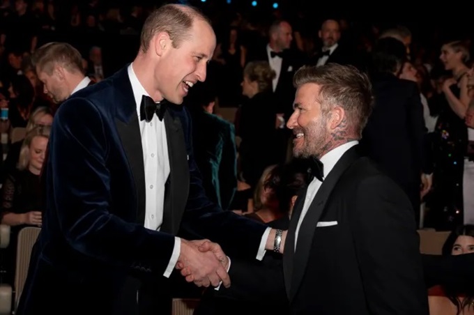Beckham diện kiến hoàng tử William tại lễ trao giải BAFTA 2024