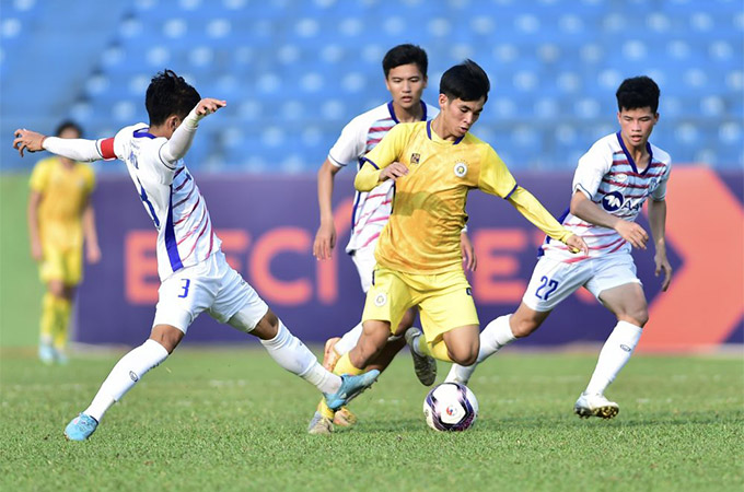 U19 SLNA dừng bước ở bán kết sau khi thất bại trước Hà Nội trên chấm luân lưu - Ảnh: VFF 