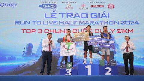 Hoàng Nguyên Thanh và Hoàng Thị Ngọc Hoa về nhất giải chạy Run to live lần 1-2024