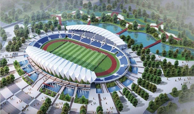 Phối cảnh sân bóng được xây dựng hơn 500 tỷ đồng ở Thái Nguyên 