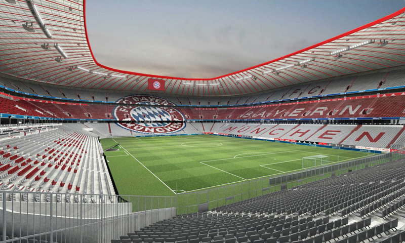 SVĐ Allianz Arena, thành phố Munich (66.026 chỗ ngồi) là một trong những sân vận động hiện đại và nổi tiếng nhất thế giới​​.