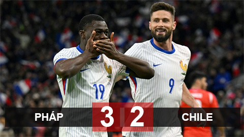 Kết quả Pháp 3-2 Chile: Les Bleus thắng trở lại