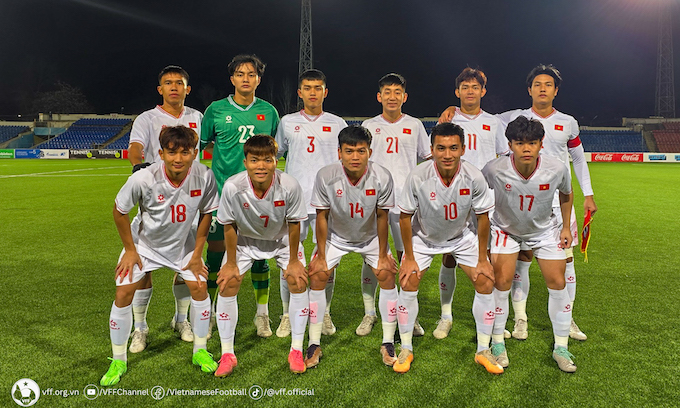 ĐT U23 châu Á trong chuyến tập huấn tại Tajikistan vừa qua. Ảnh: VFF 