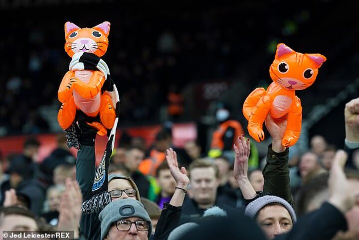 Các CĐV Leicester cầm mèo bơm hơi đến sân để chế nhạo Zouma