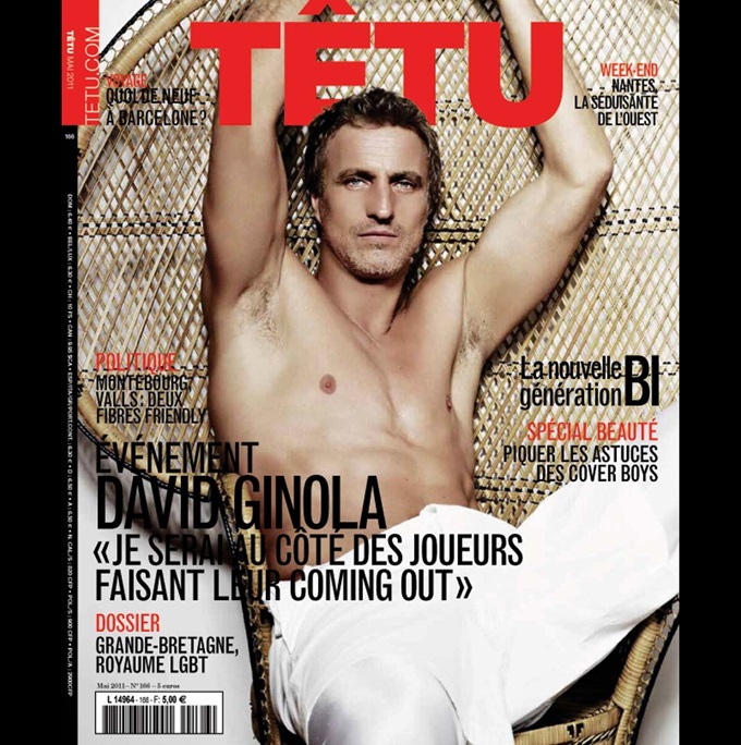 Ginola xuất hiện trên trang bìa tạp chí đồng tính nam "Tetu" vào năm 2011