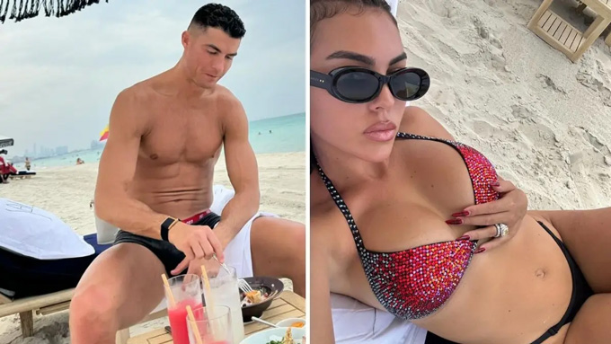 Ronaldo đang hẹn hò Georgina trên bãi biển