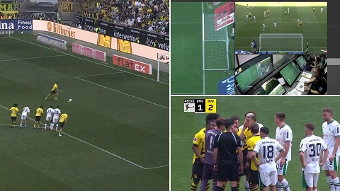 VAR can thiệp kỳ lạ ở trận đấu của Dortmund