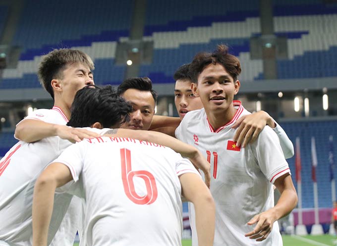 U23 Việt Nam có chiến thắng cần thiết trong bối cảnh bóng đá Việt Nam trải qua 3 tháng đầu năm 2024 khó khăn - Ảnh: VFF 