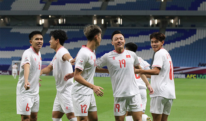 U23 Việt Nam rộng cửa giành vé vào tứ kết sớm 1 lượt trận ở giải U23 châu Á 2024 - Ảnh: VFF 
