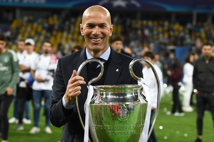 Zidane từng lập kỷ lục 3 lần liên tiếp dẫn dắt Real Madrid vô địch Champions League