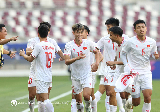 Niềm vui của U23 Việt Nam. Ảnh: VFF